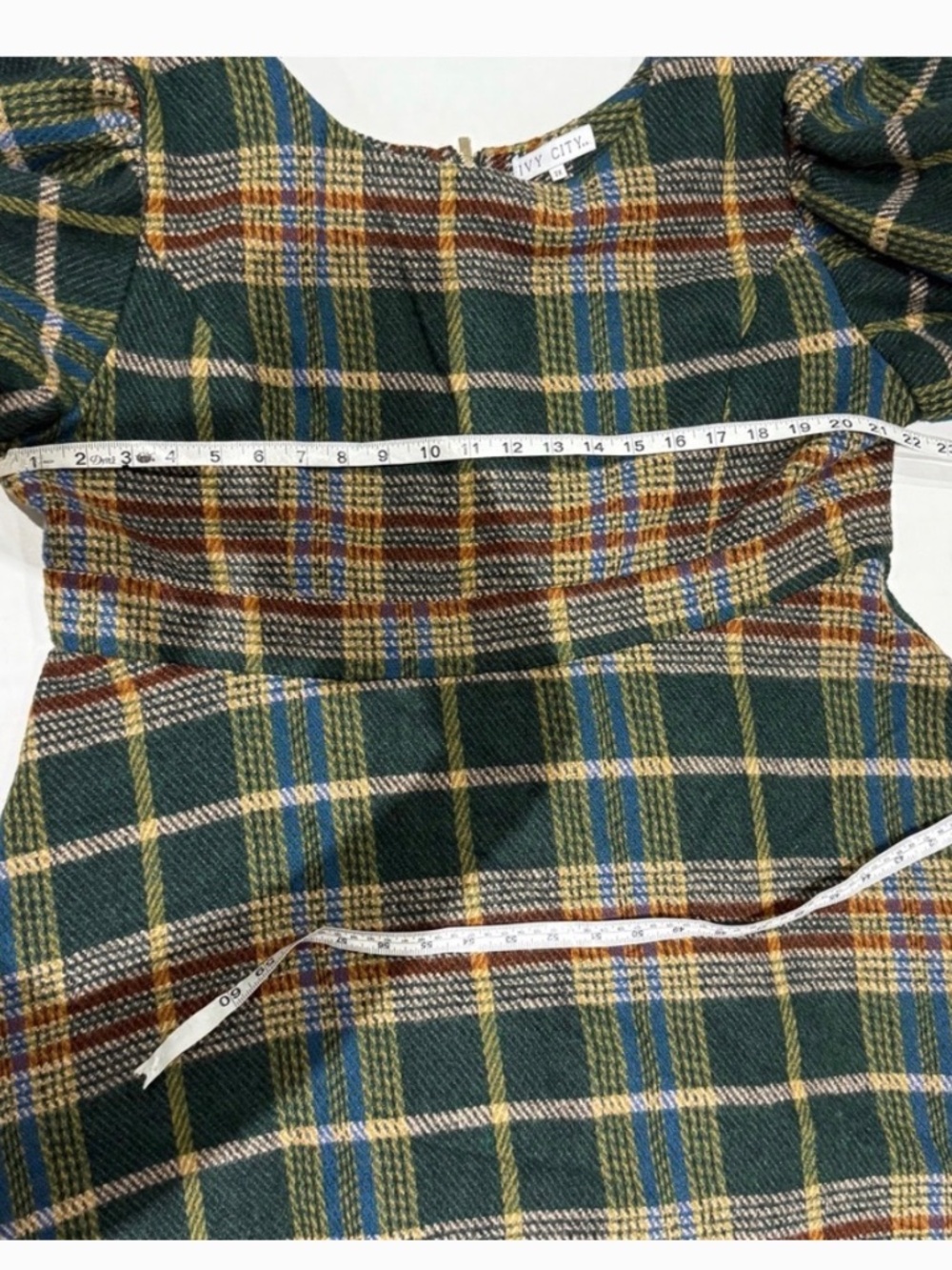 Ivy City Dress Sz 2X Green Plaid Holly Flare - Picture 6 of 10